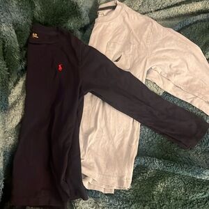 2 x long sleeve crew neck t-shirts Boys 7/8